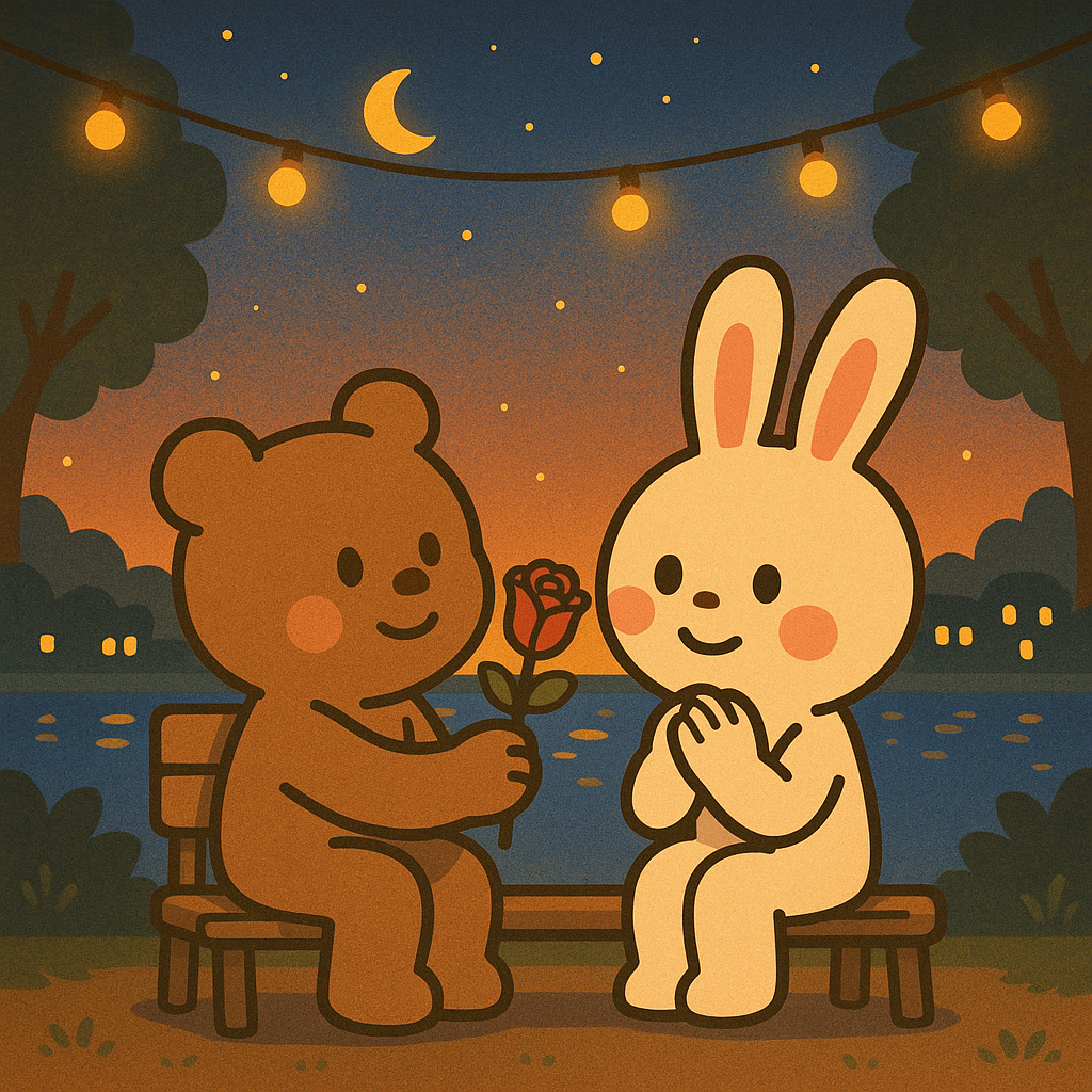 여름 밤 야경 명소에서 데이트하는 연인 관련 사진