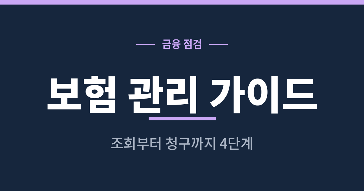 보험 관리 방법과 보험금 청구 4단계 안내