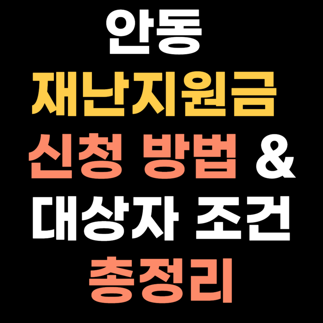안동 재난지원금 신청 방법 &amp; 대상자 조건 총정리 2025 최신 안내