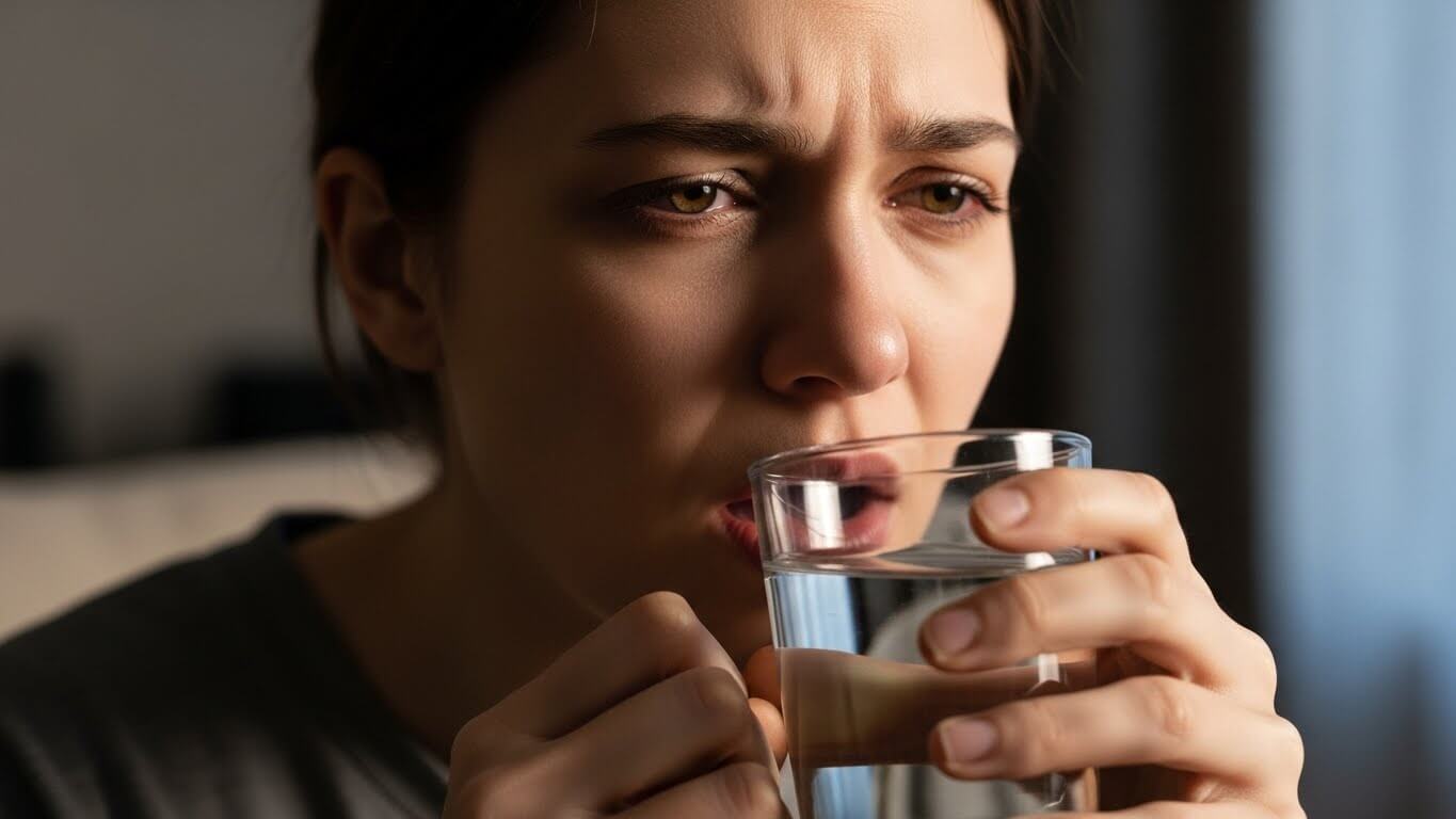 고혈압약 복용 후 나타날 수 있는 마른기침 부작용 증상 이미지