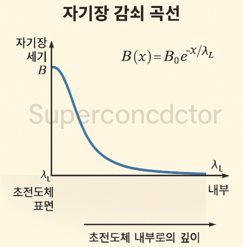 자기장 감쇠 곡선.