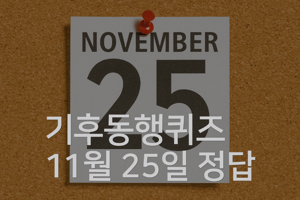 기후동행퀴즈 11월 25일 정답 3분 완벽 정리