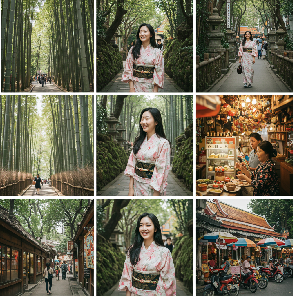 동남아 여행을 하고 있는 한국인 여성 2명