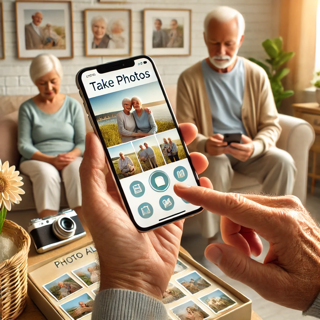 시니어를 위한 스마트폰 사진 찍기와 앨범 확인하는 방법