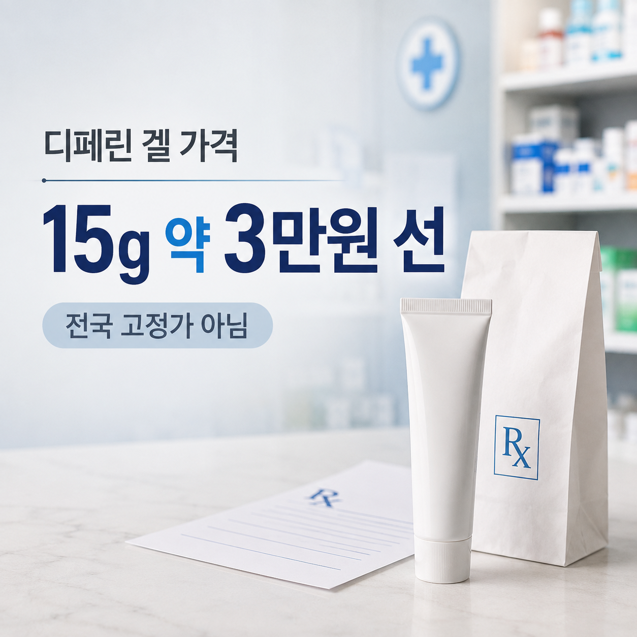 디페린겔 15g 약국 가격과 처방&middot;비급여 확인을 상징하는 대표이미지