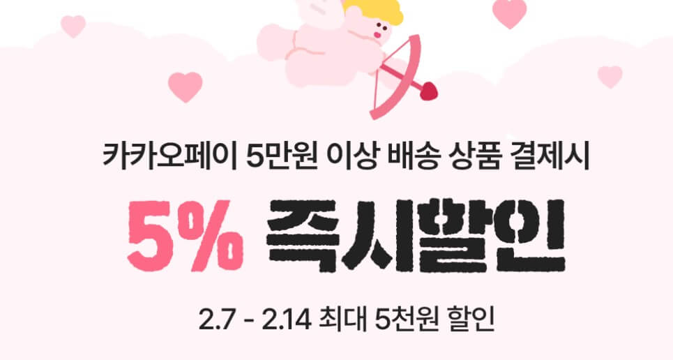 카카오페이 5%즉시할인행사