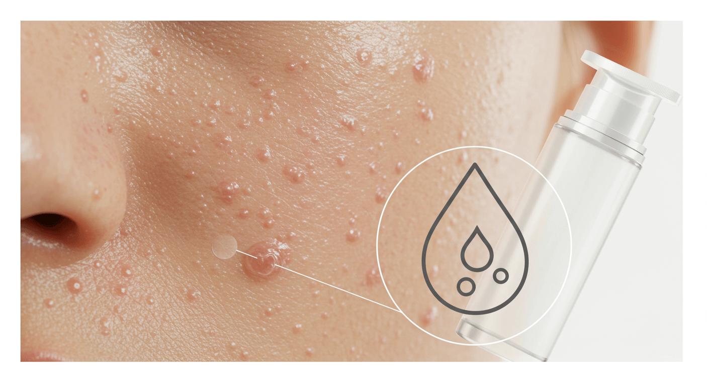 "여드름, 피지 증가로 인한 염증 질환"에 대한 이미지입니다.