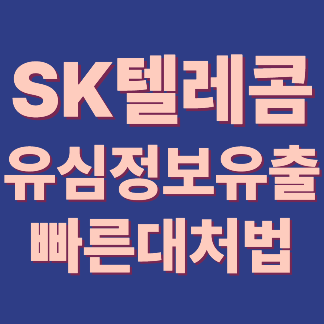 SK텔레콤 유심정보유출 대처법