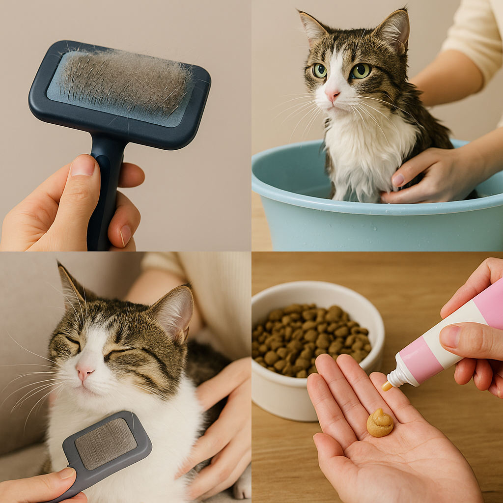 고양이 털 관리하는 법 총정리 (초보 집사를 위한 빗질&middot;목욕&middot;헤어볼 완벽 가이드) 관련 사진