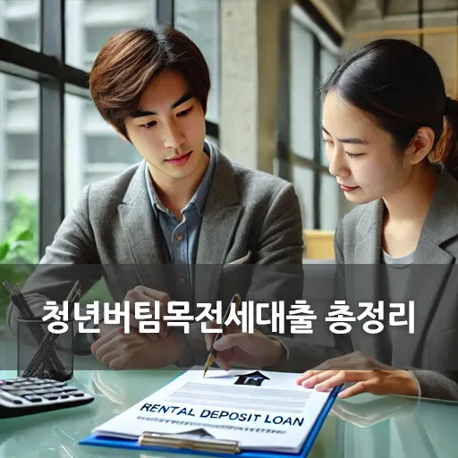 청년이 전세대출 상담을 받는 장면, 금융기관에서 상담하는 모습