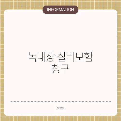 녹내장 실비보험 청구