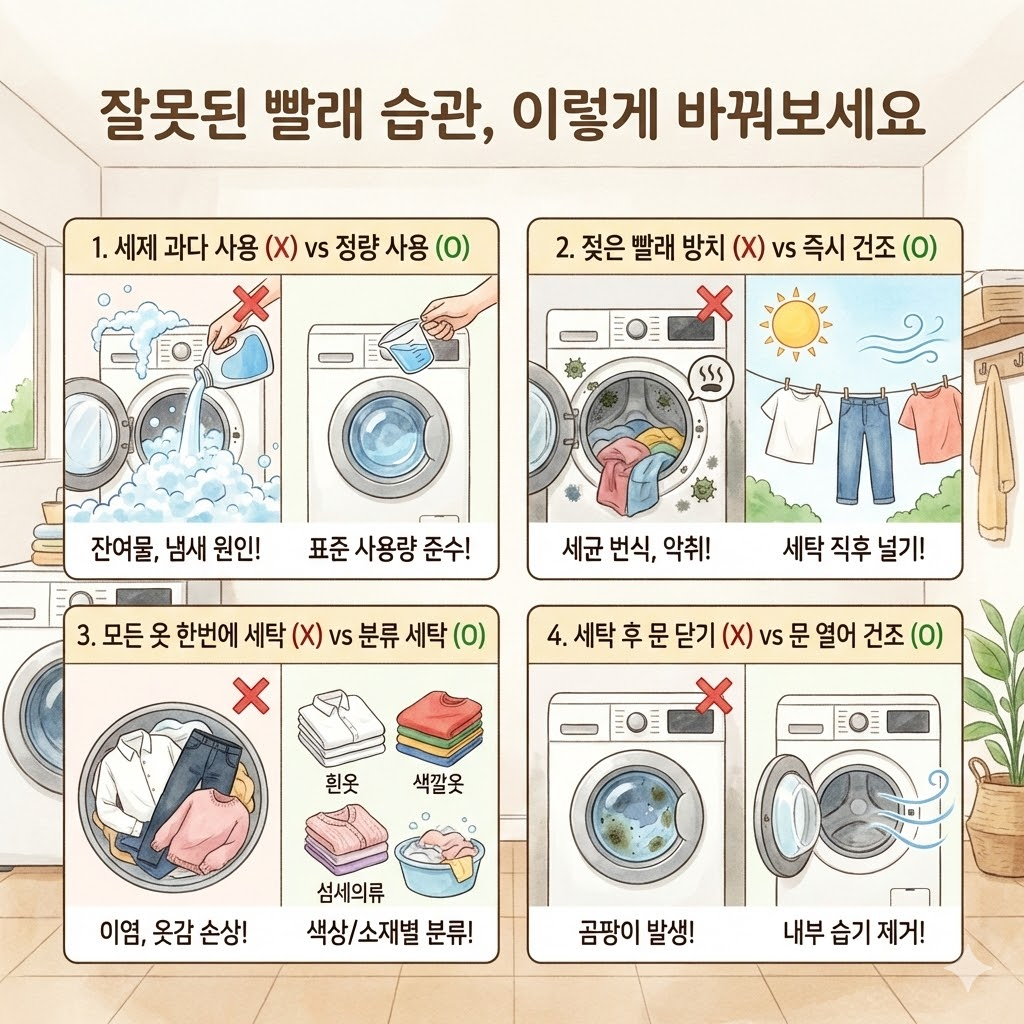 잘못된 빨래 습관, 이렇게 바꿔보세요!