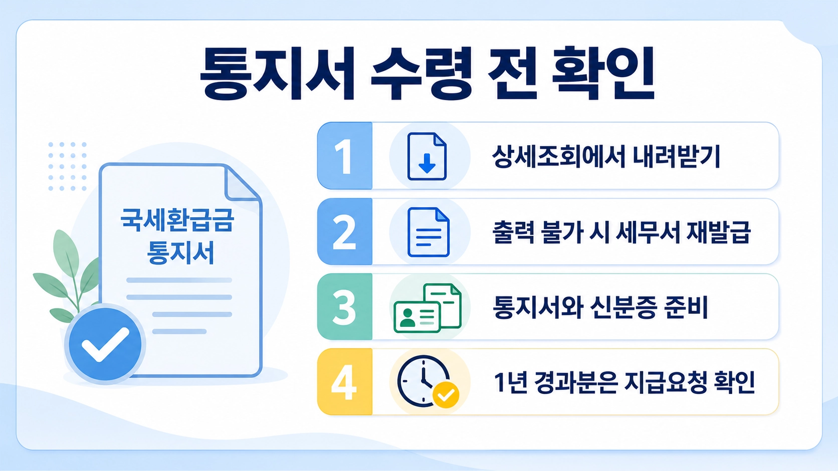 국세환급금통지서 분실 시 내려받기와 재발급, 신분증 준비와 1년 경과 여부를 확인하는 체크