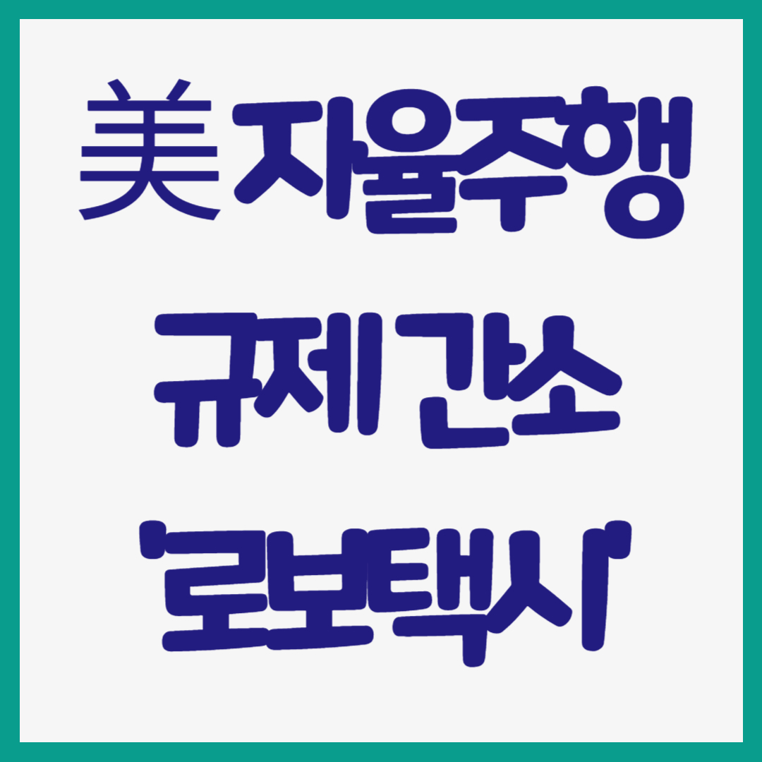 미국 자율주행 규제 완화와 테슬라·한국 주식 시장 분석
