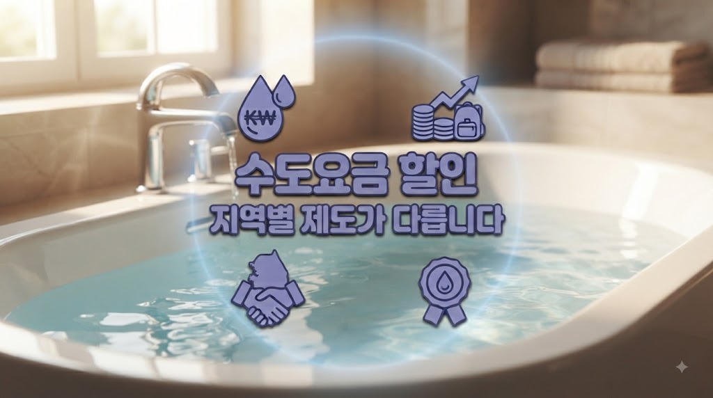 수도요금 감면 받고 욕조에 물 가득채운 모습