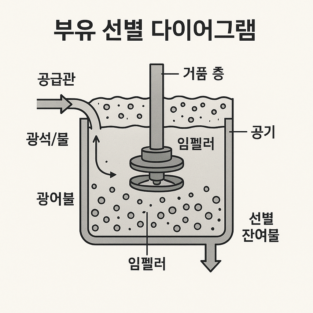 부유 선별 다이어그램