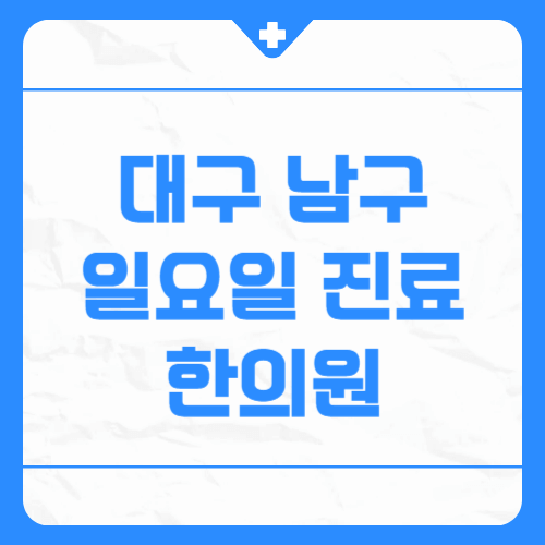 대구 남구 일요일 진료 한의원