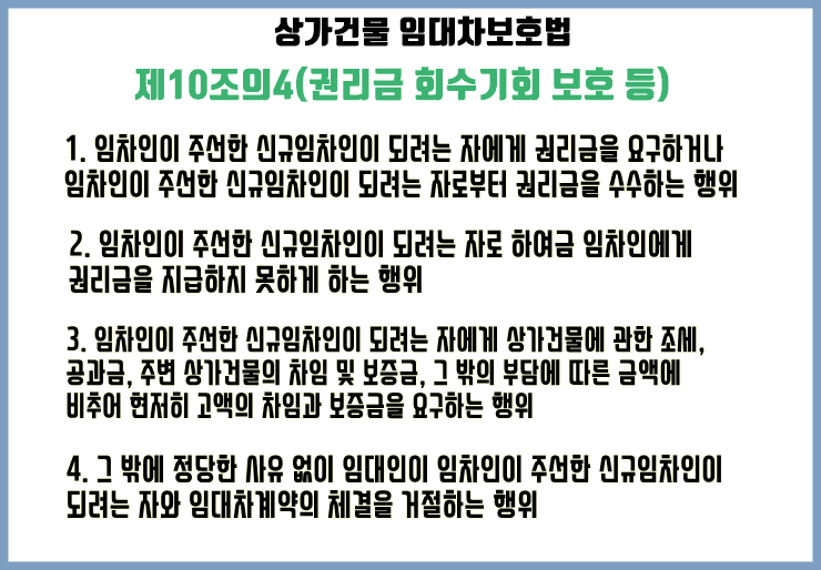 상가임대차보호법 제 10조의 4 법조문