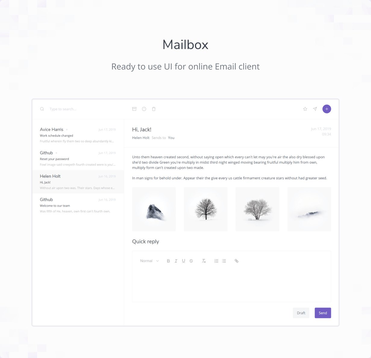 React 어드민 대시보드 RootUI 무료 다운로드- 메일박스