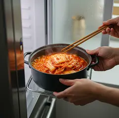 김치냉장고 김치위에 곰팡이-1