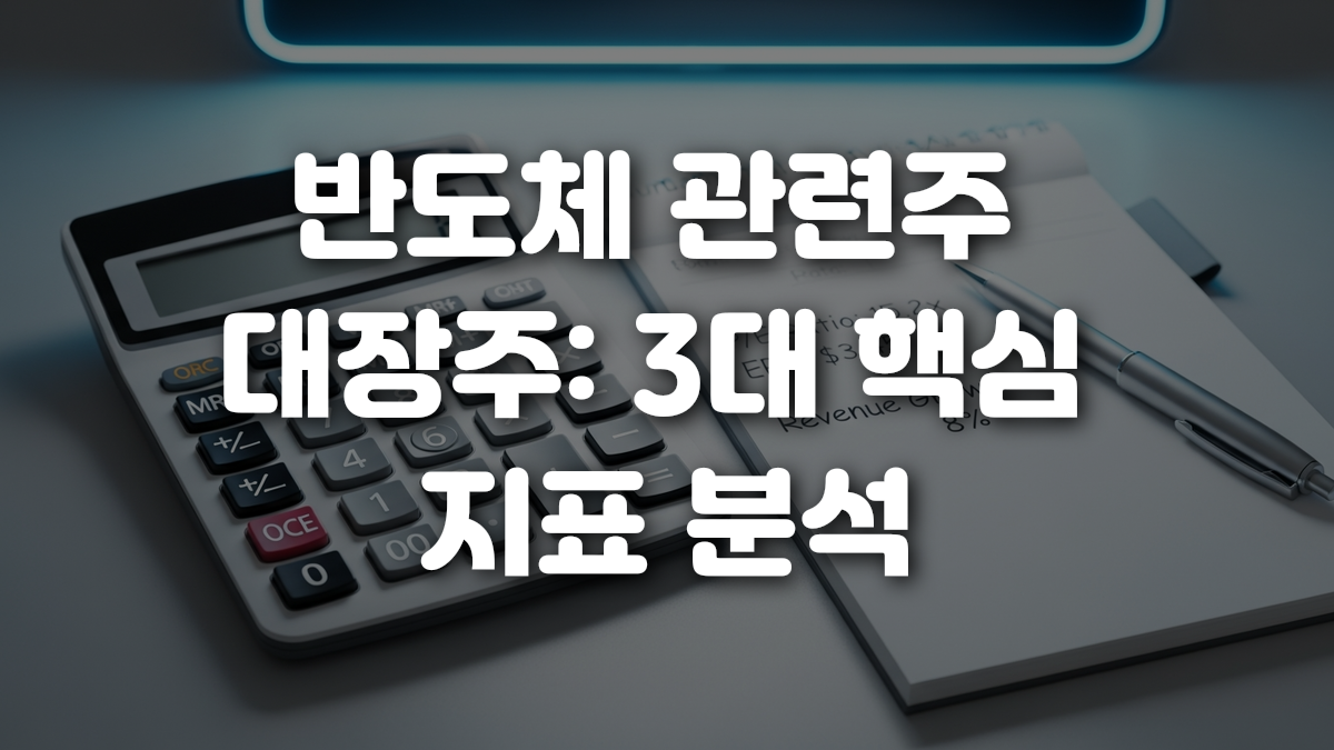 반도체 관련주 대장주 3대 핵심 지표 분석
