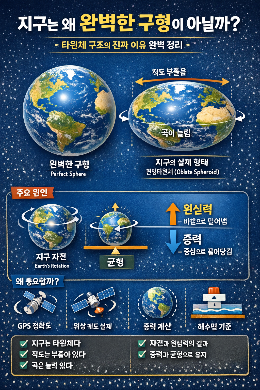 지구는 왜 완벽한 구형이 아닐까 적도가 부풀어 오른 진짜 이유