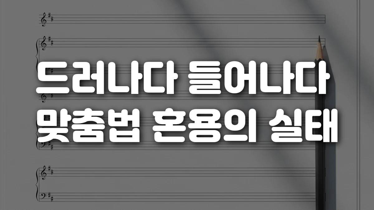 드러나다 들어나다 맞춤법 혼용의 실태