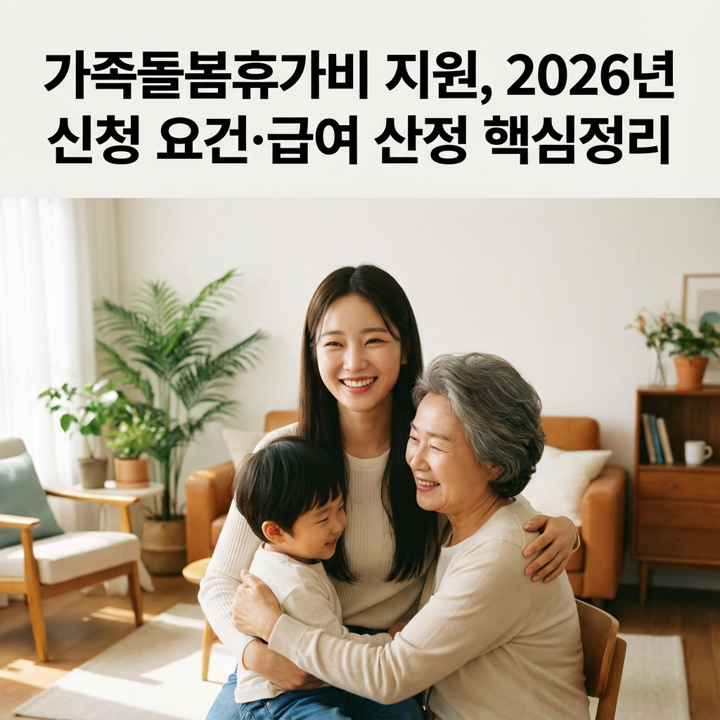 가족돌봄휴가비 지원 | 2026년 신청 요건·급여 산정 핵심정리