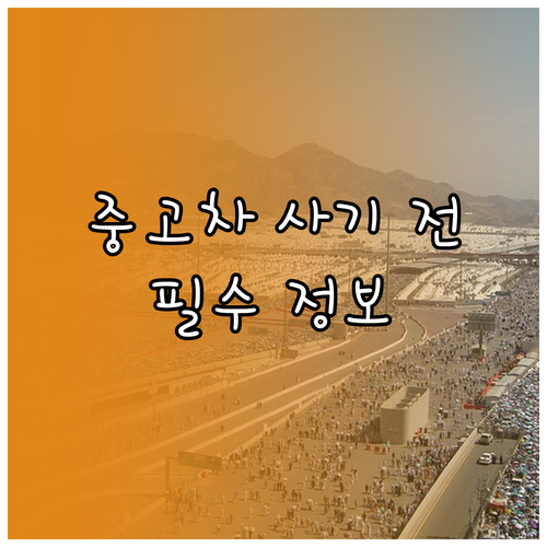 중고차 구매 전 필독! 경로 선택부터..