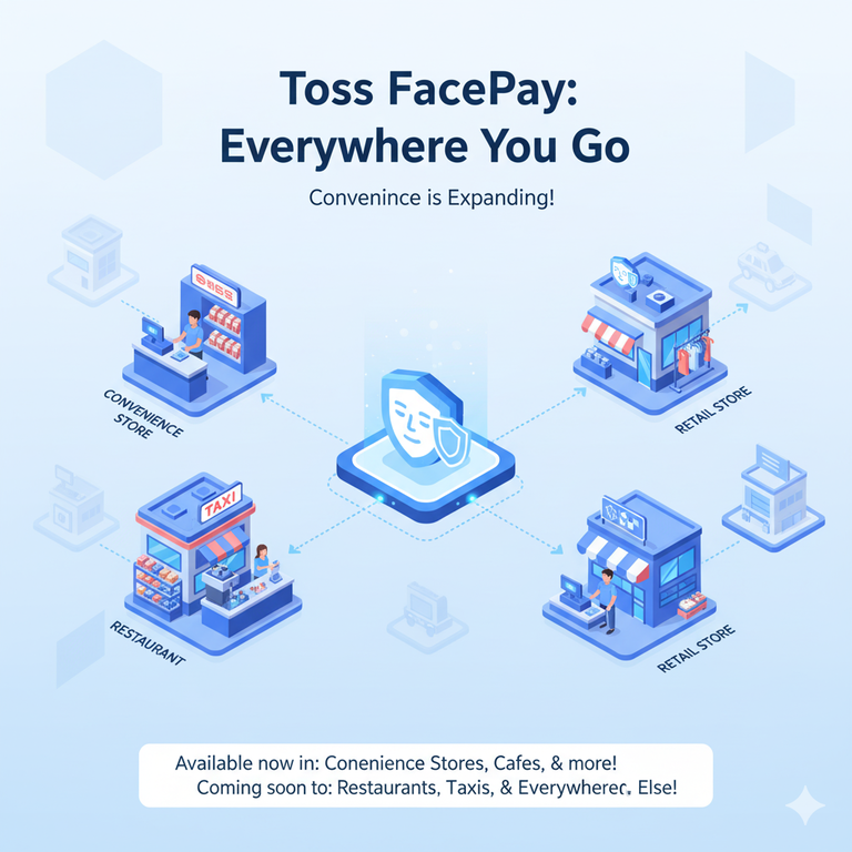 편의점, 카페 등 다양한 곳에서 페이스페이를 만날 수 있어요. 앞으로는 더 많아질 거예요!