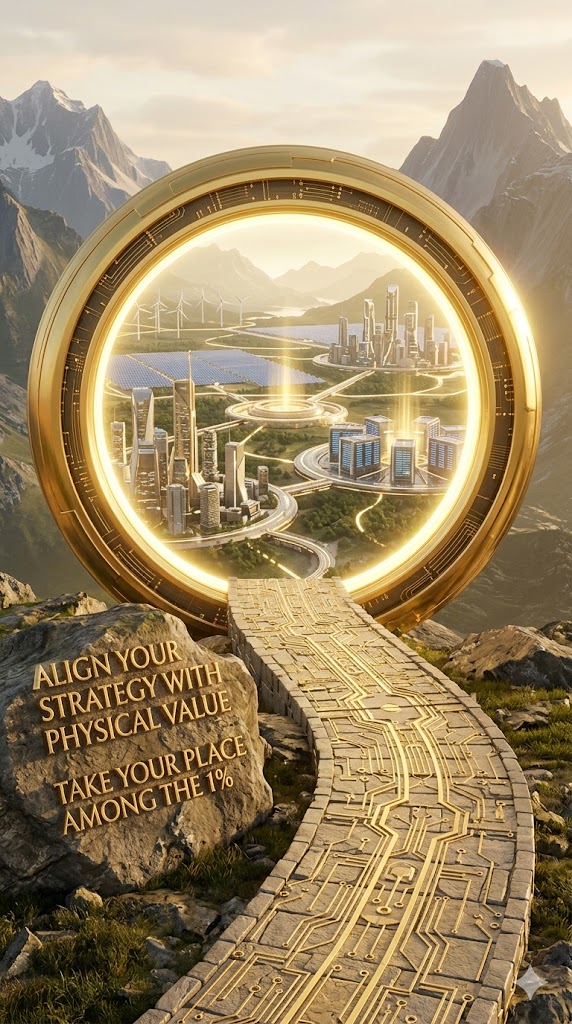 A visionary golden portal opening toward a future of secured global wealth.