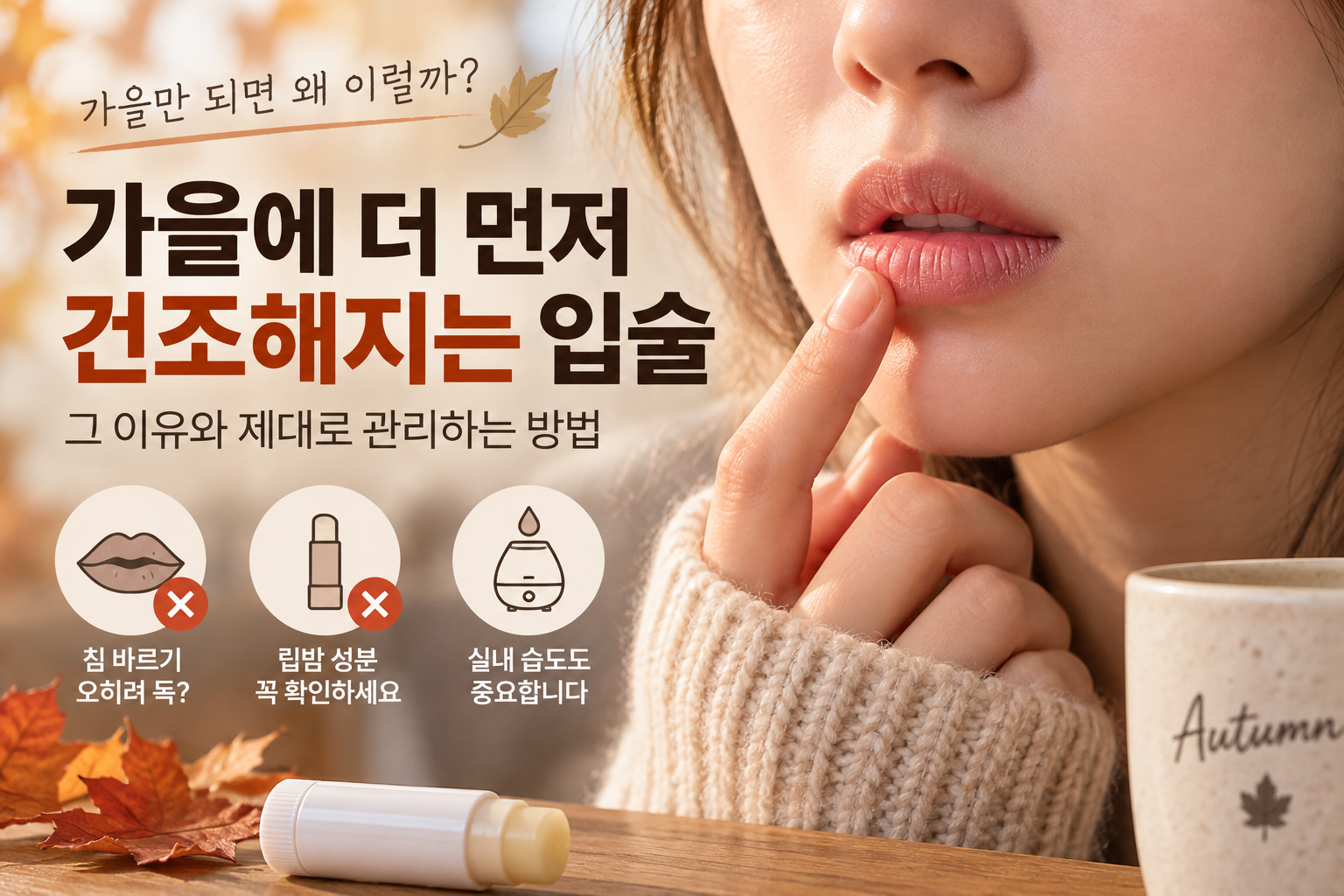 가을철 건조한 입술 관리법