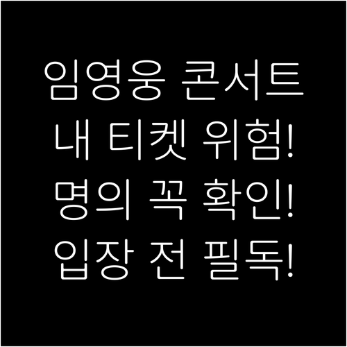 임영웅 콘서트 공정 관람을 위한 티켓..
