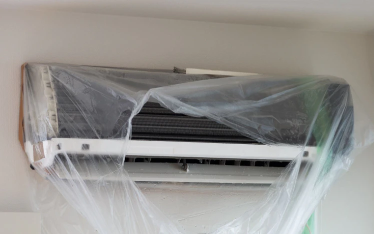 에어컨 청소 보양용 비닐