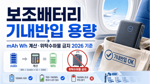 보조배터리-기내반입-용량-mAh-Wh-계산-위탁수하물-금지-2026