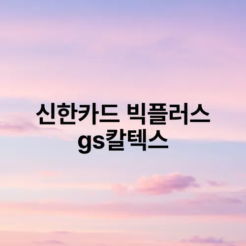 신한카드 빅플러스 gs칼텍스