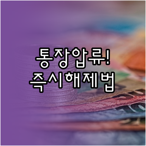 통장 압류 시 대응 방법과 압류금지채..