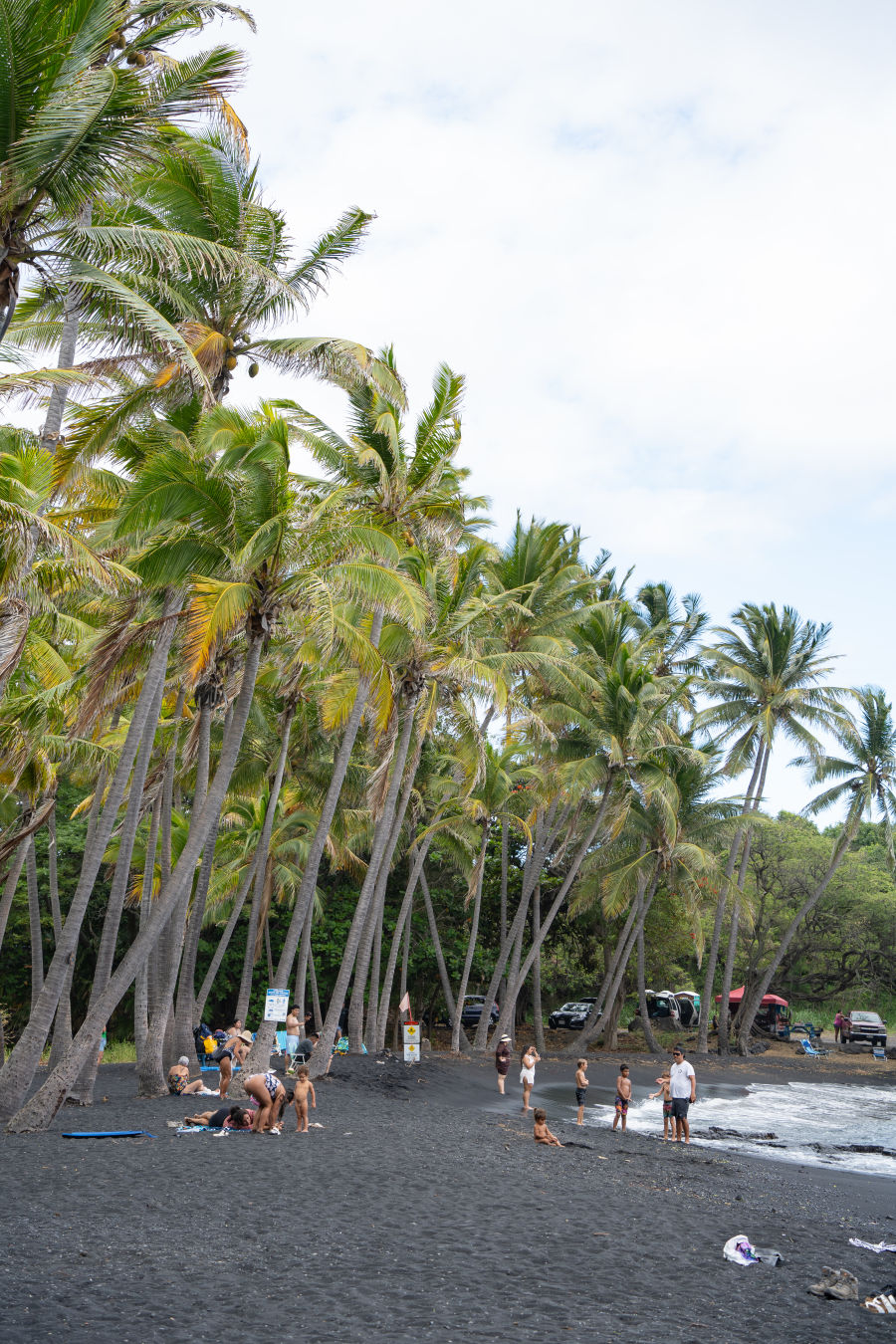 푸날루우 블랙 샌드 비치 풍경