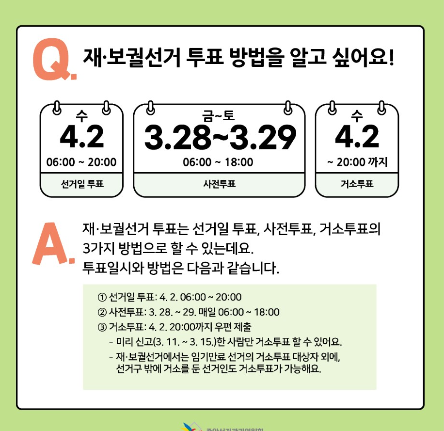 재보궐선거 사전투표 장소