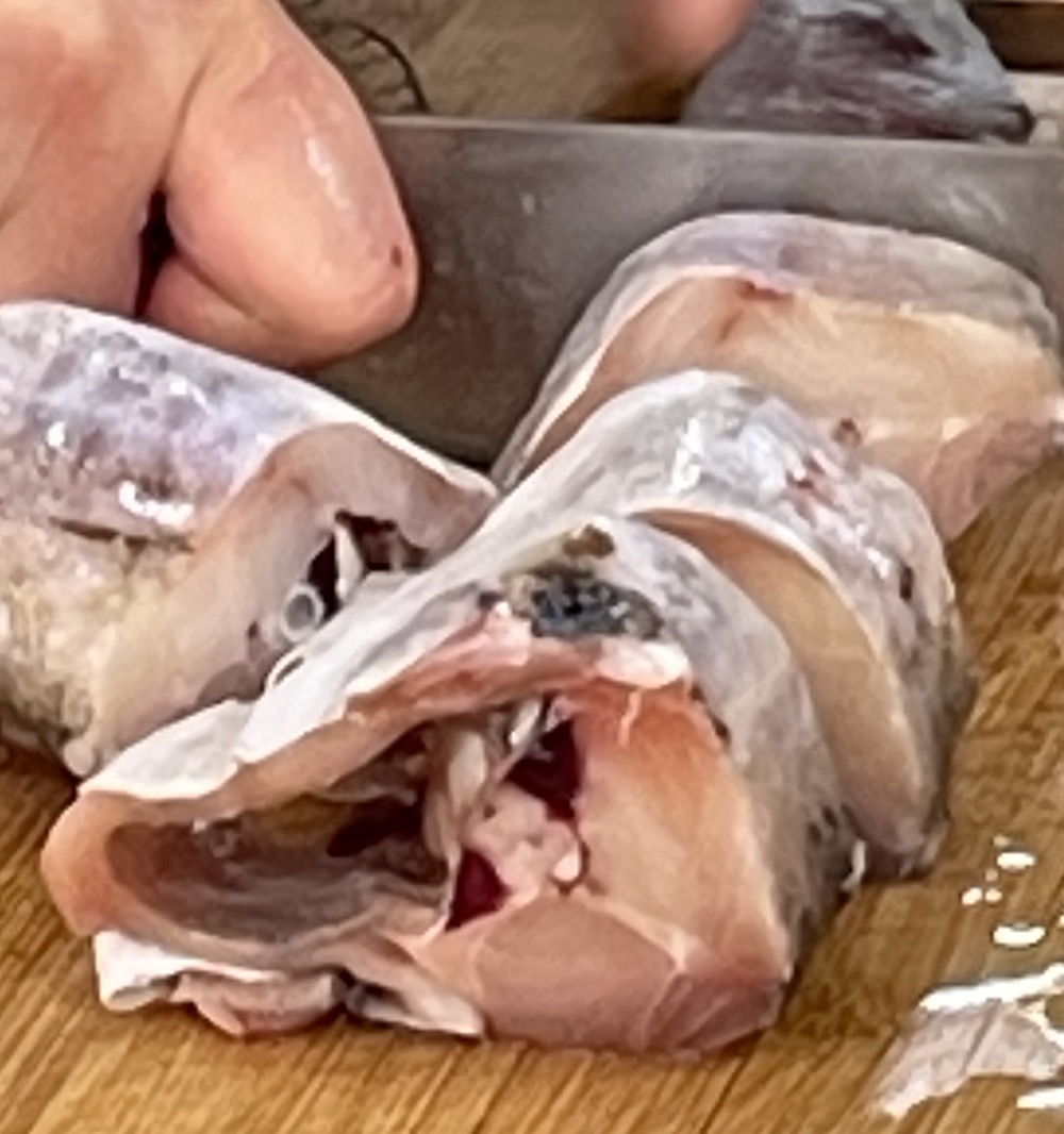 한식조리기능사 실기시험 준비 - 생선찌개 - 생선 몸통 토막내기