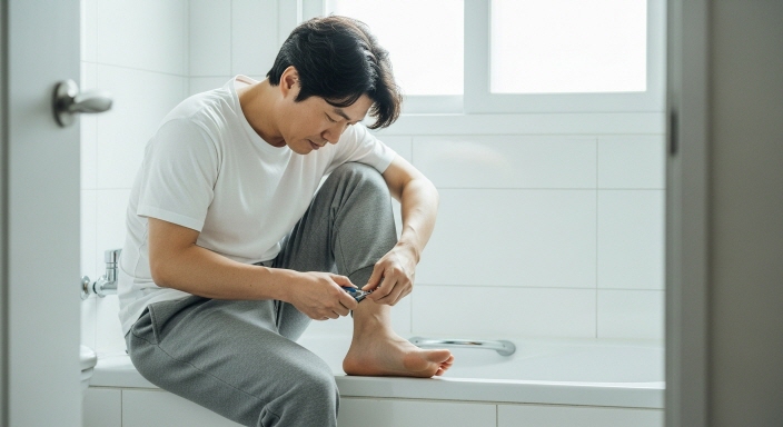 발톱을 깔끔하게 다듬는 과정