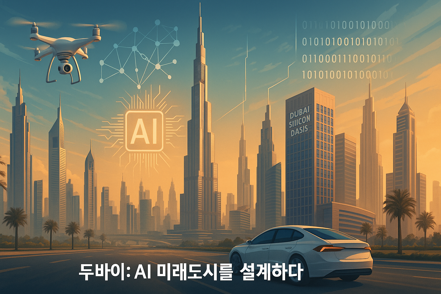 "두바이 – 실리콘밸리를 지향하는 미래 도시"에 대한 이미지입니다.