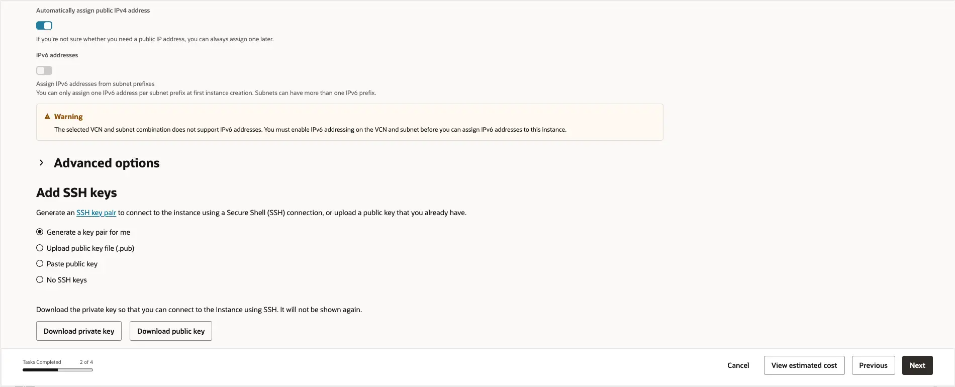 오라클 클라우드 - Compute - Create Instances - Networking 2