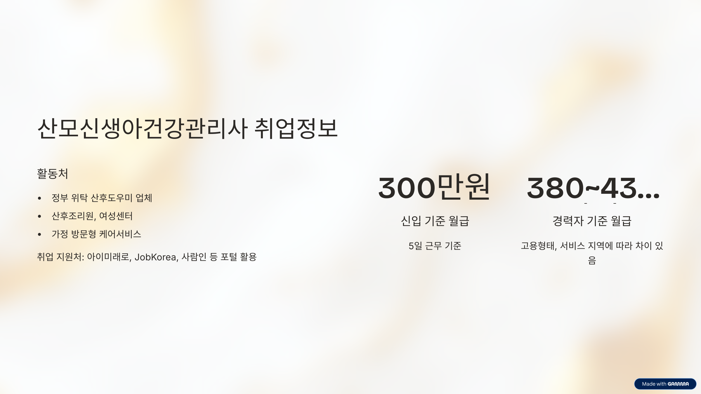 산모신생아건강관리사 1급 자격정보