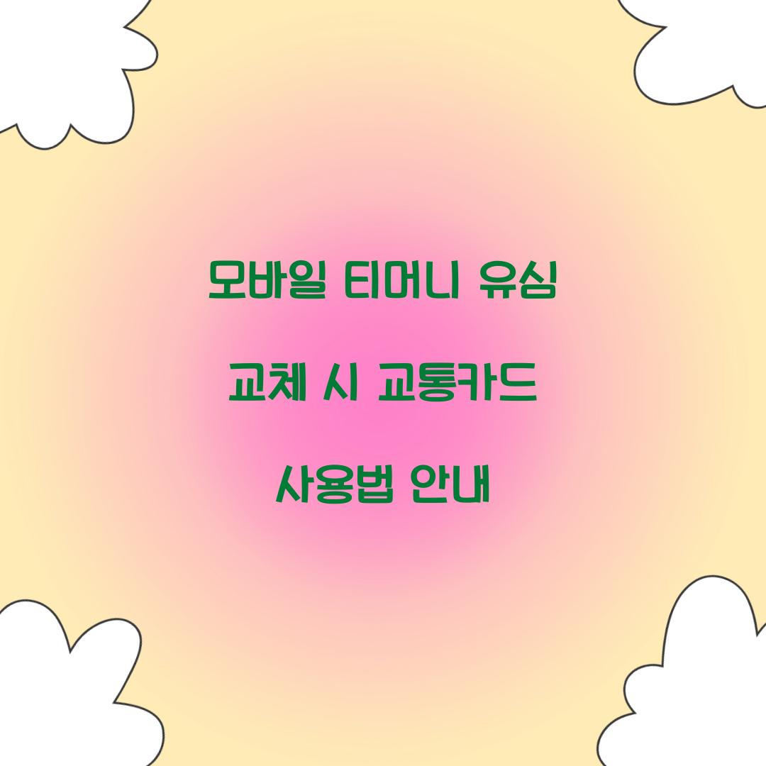 모바일 티머니 유심 교통카드