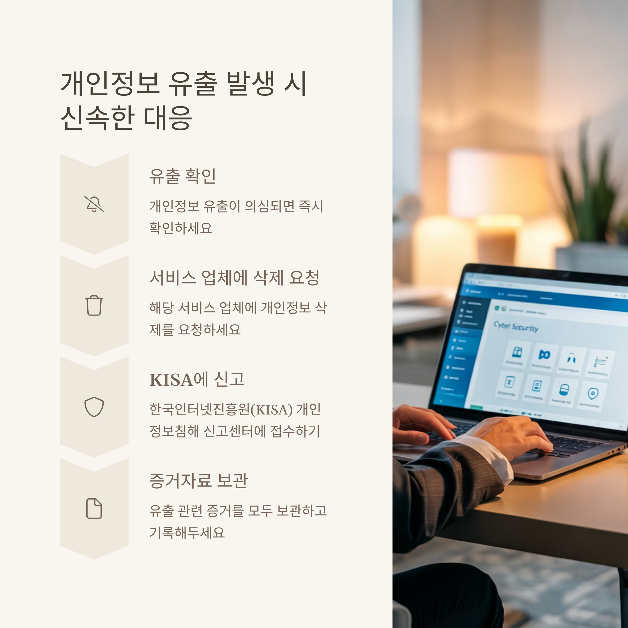 개인정보 유출 피해 예방을 위한 실천 수칙 6가지