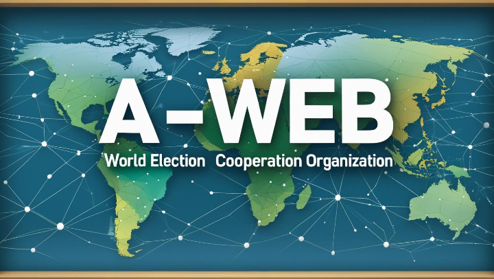 A-WEB을 상징하는 네트워크 연결 추상 그래픽 이미지