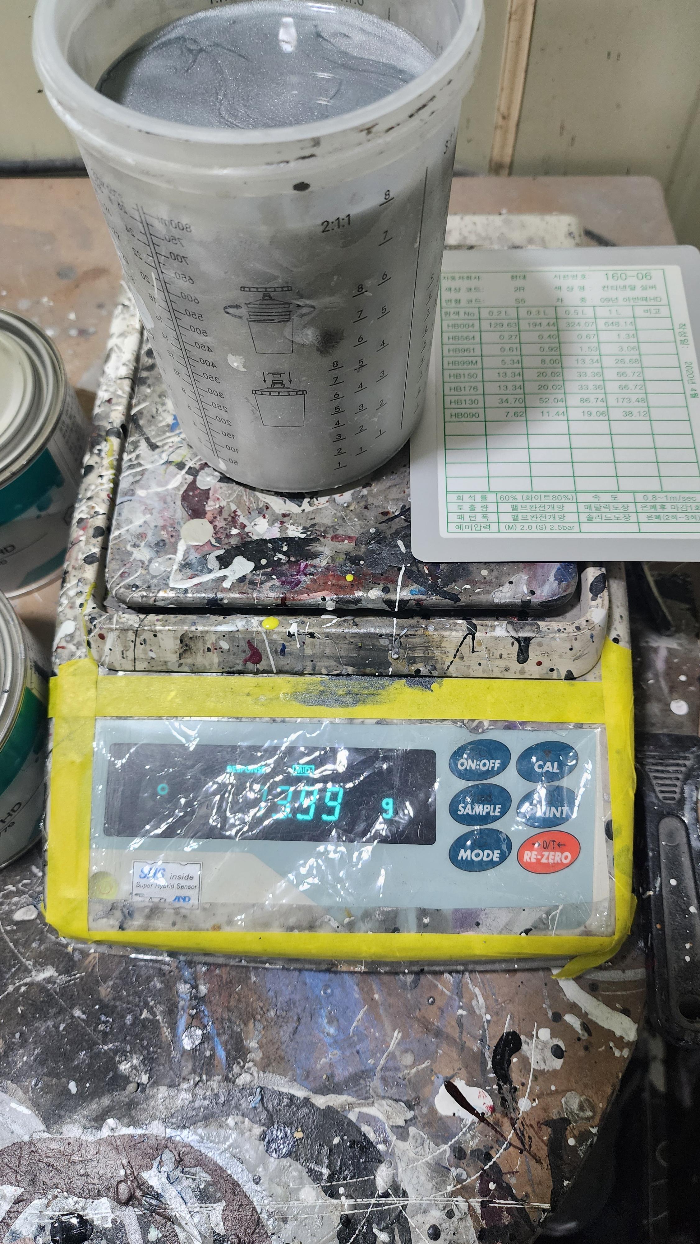 수용성 도료 조색