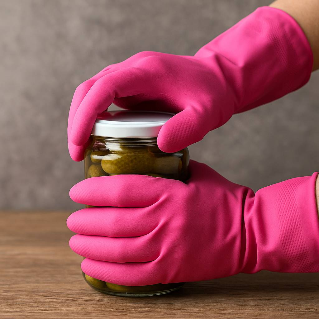 고무장갑 하나로 병뚜껑 쉽게 여는 꿀팁