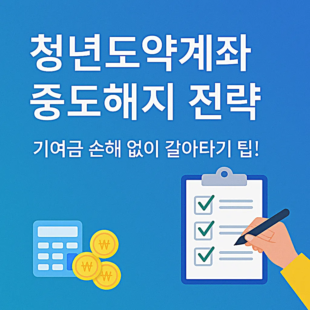 청년도약계좌 중도해지 전략&amp;#44; 기여금 규칙과 대안 적금